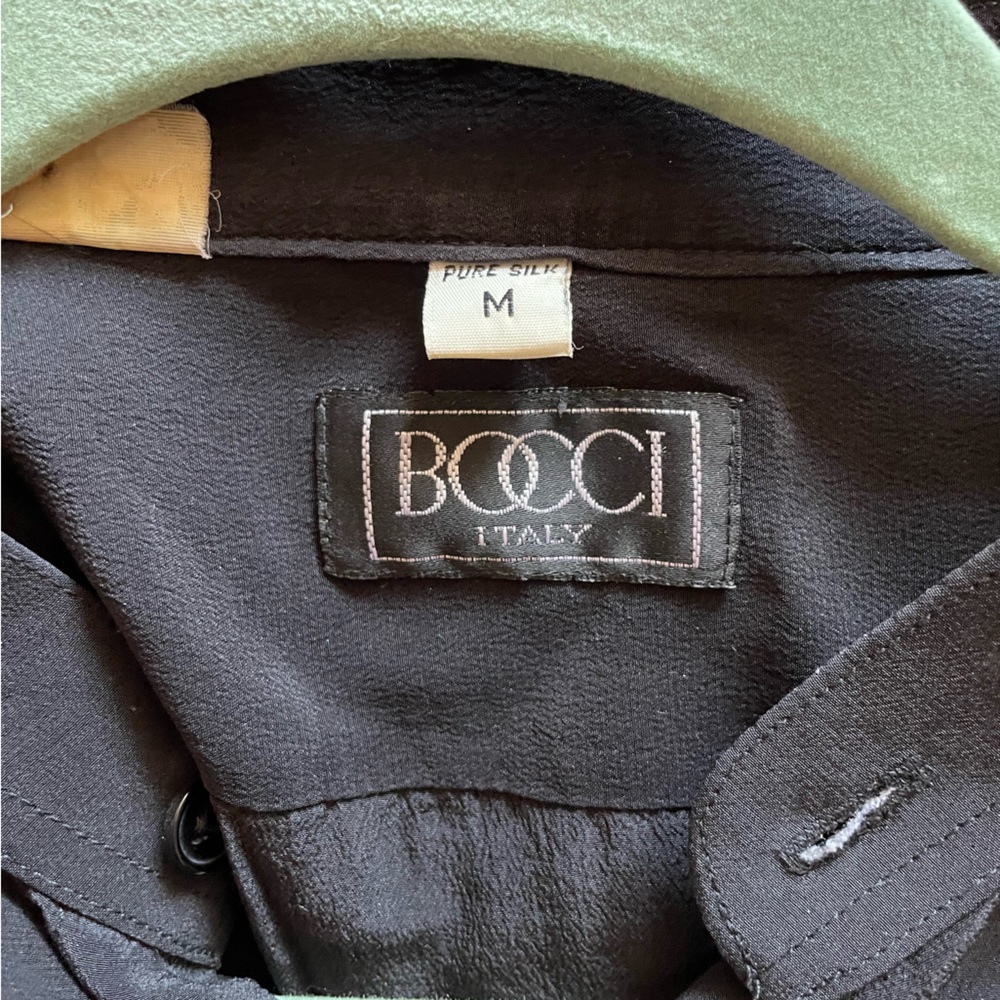 Black Silk Button Down - image 3